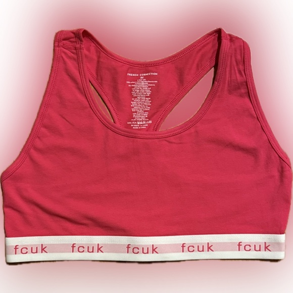 FCUK French Connection Crop Top Bralette and Bikini Brief Set - Picture 4 of 8